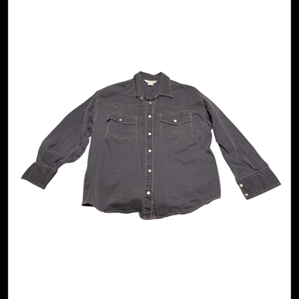 Europe Vintage Men’s Snap Button Shirt – Size Large